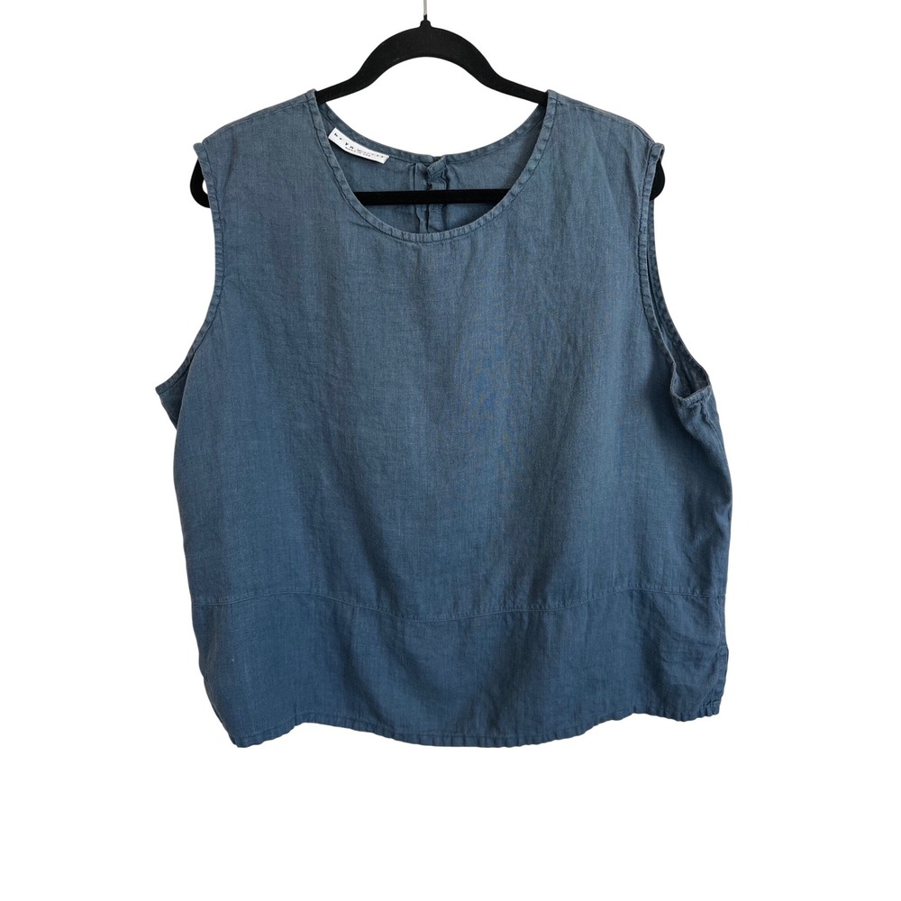 Bryn Walker 100% Linen Sleeveless Top Size XL Made in USA